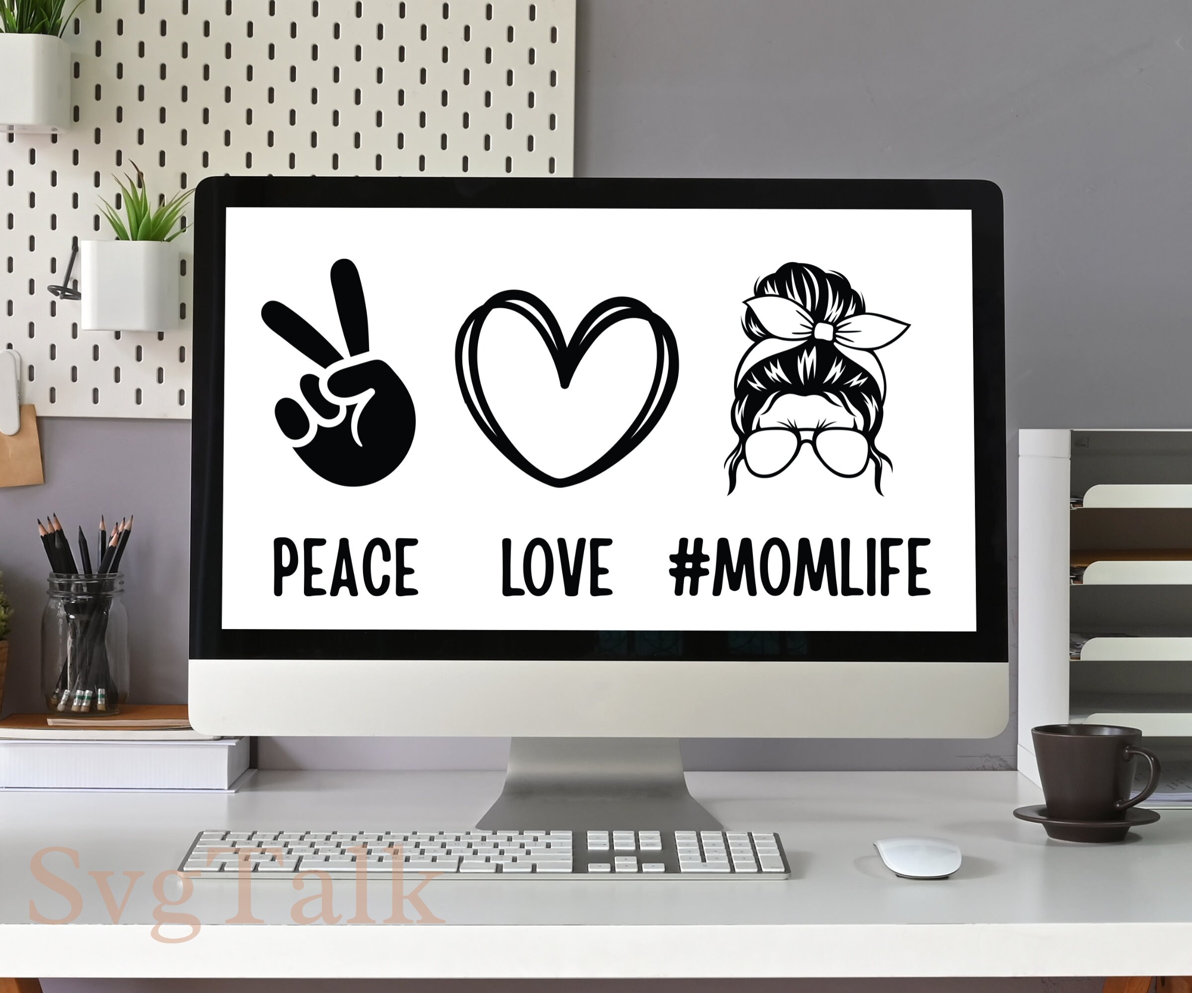 Peace Love Mom Life Svg Mom Svg Mom Life Svg Mother Svg Mama Svg Mom's ...