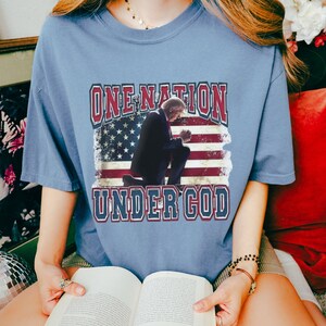Patriotic Trump Prayer Shirt, Comfort Colors™ T-Shirt, Christian Election Tee, One Nation Under God, Trump 2024 Shirt, Election Faith Gifts
