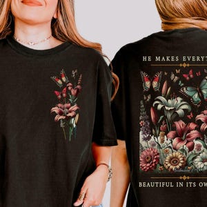 Floral Butterfly Christian T-Shirt - Comfort Colors™ Front & Back Print