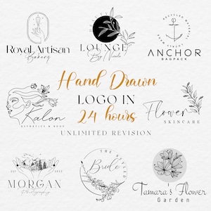 Premium Branding Custom Hand-Drawn Logo Personalized Business Logo Design, Custom Logo for Branding, Photography & Business Identity Logo