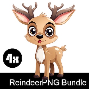 Reindeer Bundle PNG, Christmas Reindeer png for Cricut and Sublimation