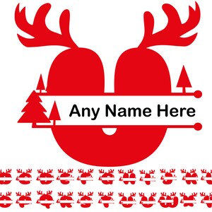 Reindeer Christmas Split letters SVG Bundle, Split letters Svg Bundle, Png, Cricut and Sublimation Split Letters svg, Alphabet Monogram