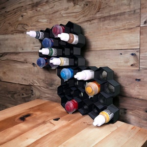 Premium hex wall paint holder fits dropper bottles and citadel paints