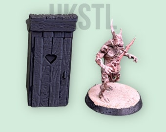 dnd Outhouse Western Medieval Scatter Terrain RPG MIniature  Pathfinder D&D Dungeons and Dragons