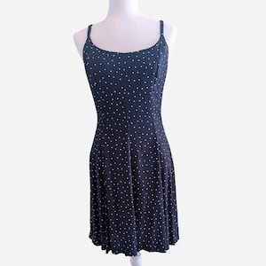 Ann Taylor by Elizabeth Wayman Navy Polka Dot Dress – Size 6
