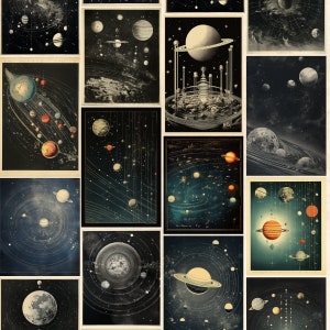 Astronomie Vintage 75 druckbare Bilder | Antike Astronomische Weltraum Drucke | Wand Dekor Digitaler Download | Stern-Sonnensystem-Konstellation