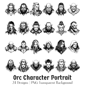 Pacchetto personaggio PNG Orco / Giochi da tavolo RPG / Giochi di ruolo / Risorse stampabili / Specie Classe Barbaro Paladino Stregone Ladro Mago