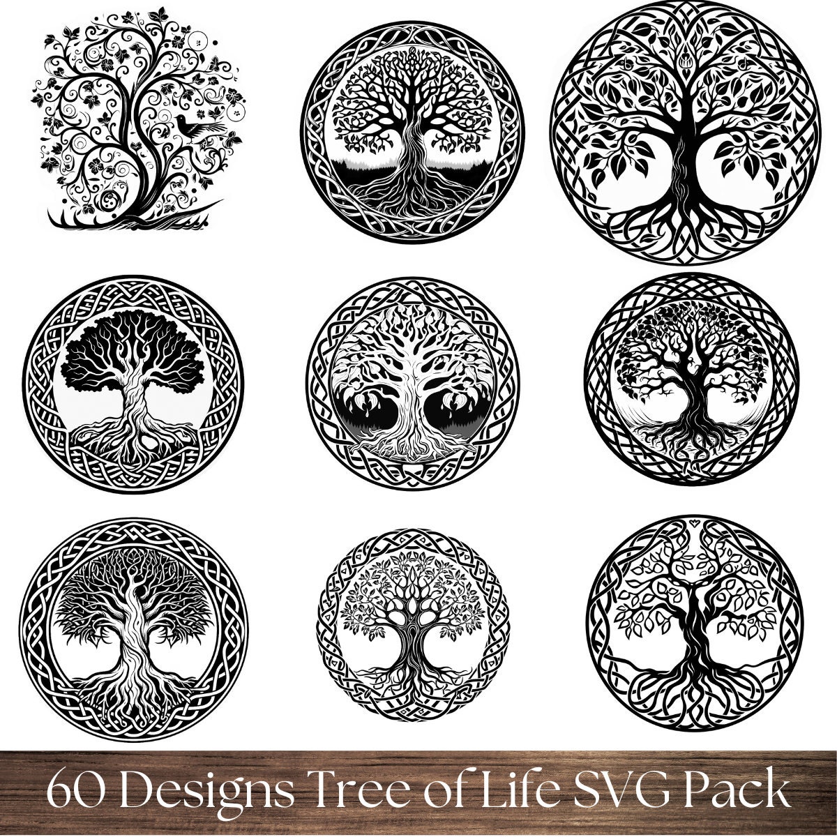 Tree of Life SVG PNG Mega Pack Celtic Tree Cliparts Bundle Yggdrasil ...