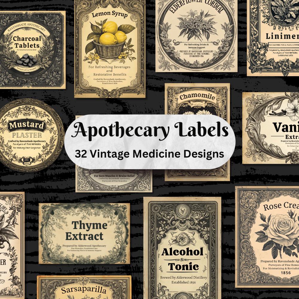 Old pharmacy labels - Etsy 日本