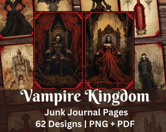 Vampire Junk Journal Kit | Vintage Victorian Gothic Printable Scrapbook | Book of Shadows | Grimoire Ephemera | Dark Academia Horror Monster