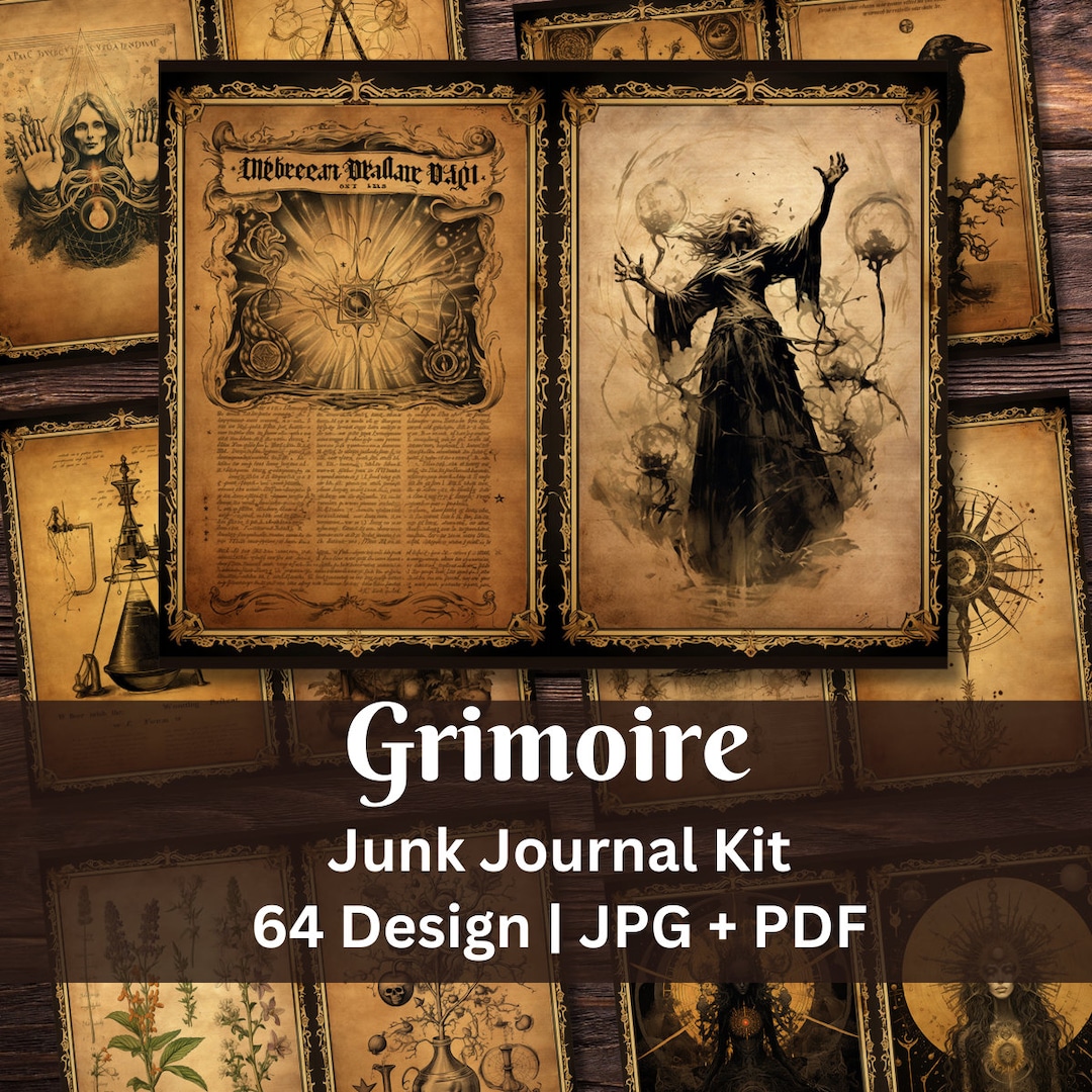 Witch Grimoire Junk Journal Kit | Printable Scrapbook | Book of Shadows ...