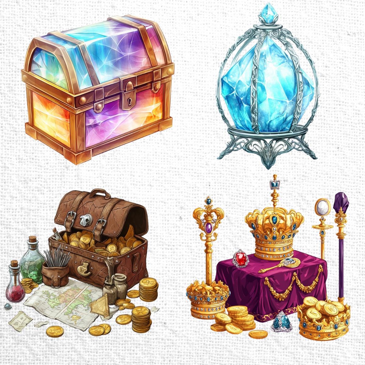 Treasure Icons Token Printable | Role Playing Board Games Asset | Chest ...
