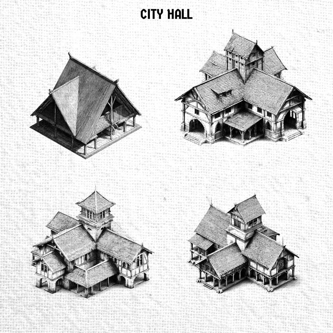 Procreate Map. House Procreate Map Icon Village Brush Stamp Set Pack | Tabletop RPG Fantasy ...