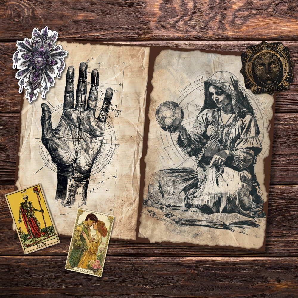 Fortune Teller Vintage Junk Journal Kits | Printable Pages and Ephemera ...
