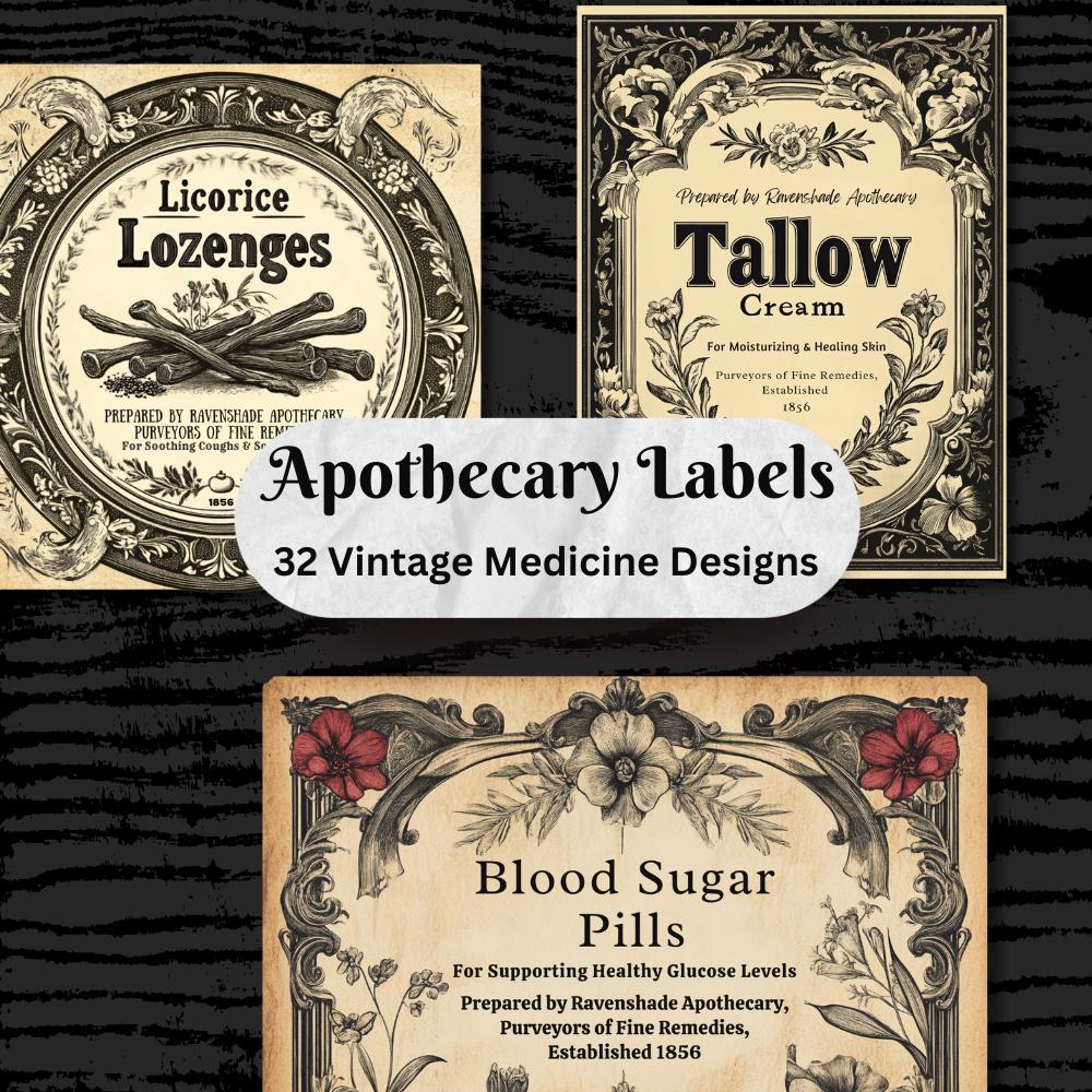 Vintage Printable Apothecary Labels Pack | Victorian Antique Medicine ...