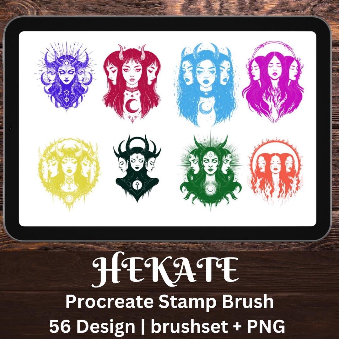 Hekate Procreate Brush Stamps PNG | Tattoo Gothic Witch | Digital ...