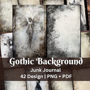 Gothic Junk Journal Hintergrund | Ephemera | Hintergrund zum Ausdrucken | Journaling Zubehör | Digitales Scrapbook |