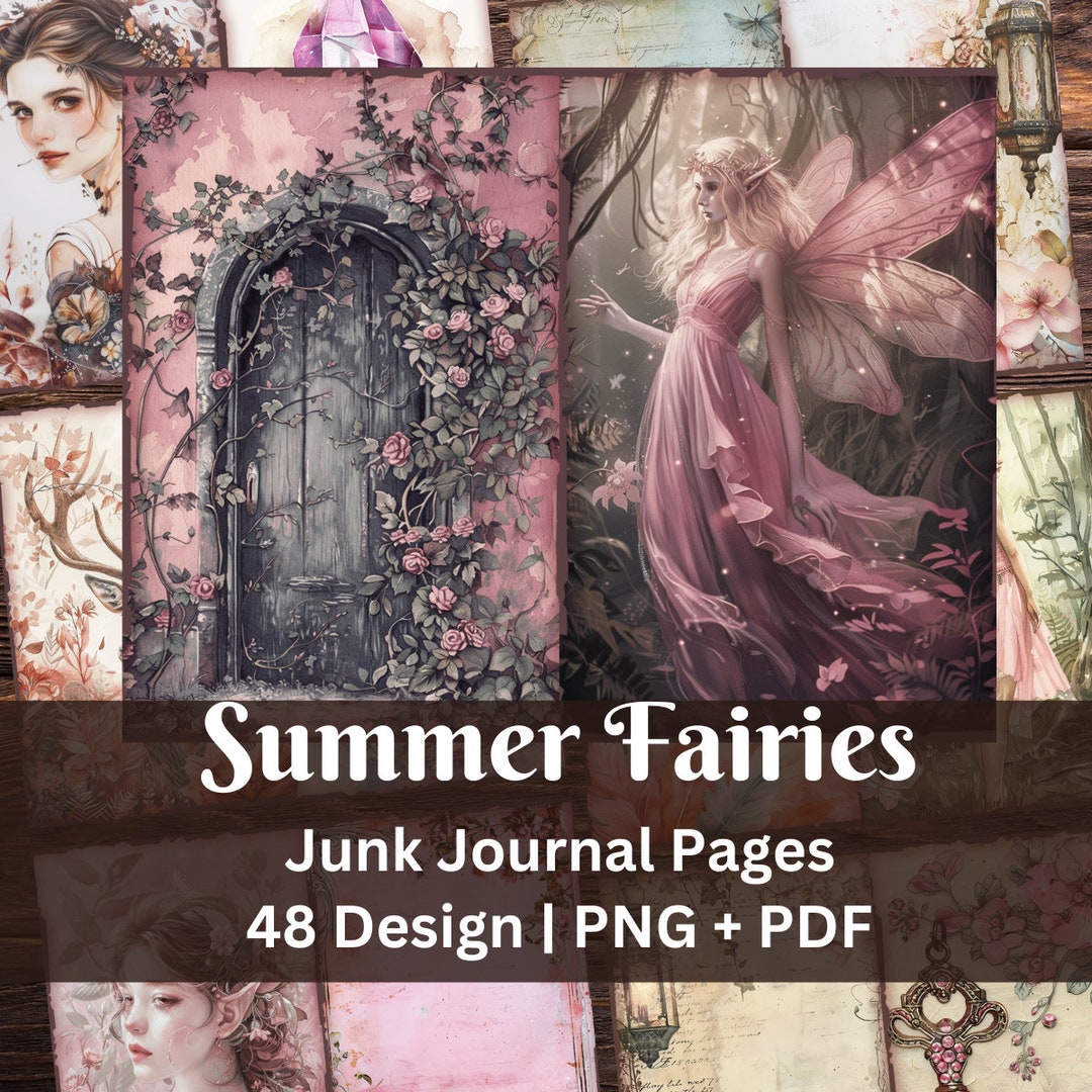 Pink Forest Fairy Junk Journal Pages | Summer Magical Fairies ...