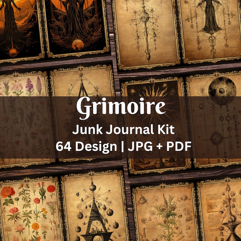 Witch Grimoire Junk Journal Kit | Printable Scrapbook | Book of Shadows ...