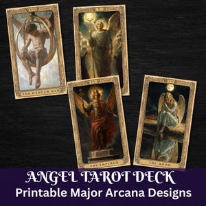 Angel Major Arcana Printable Tarot Cards Renaissance Design Painting ...