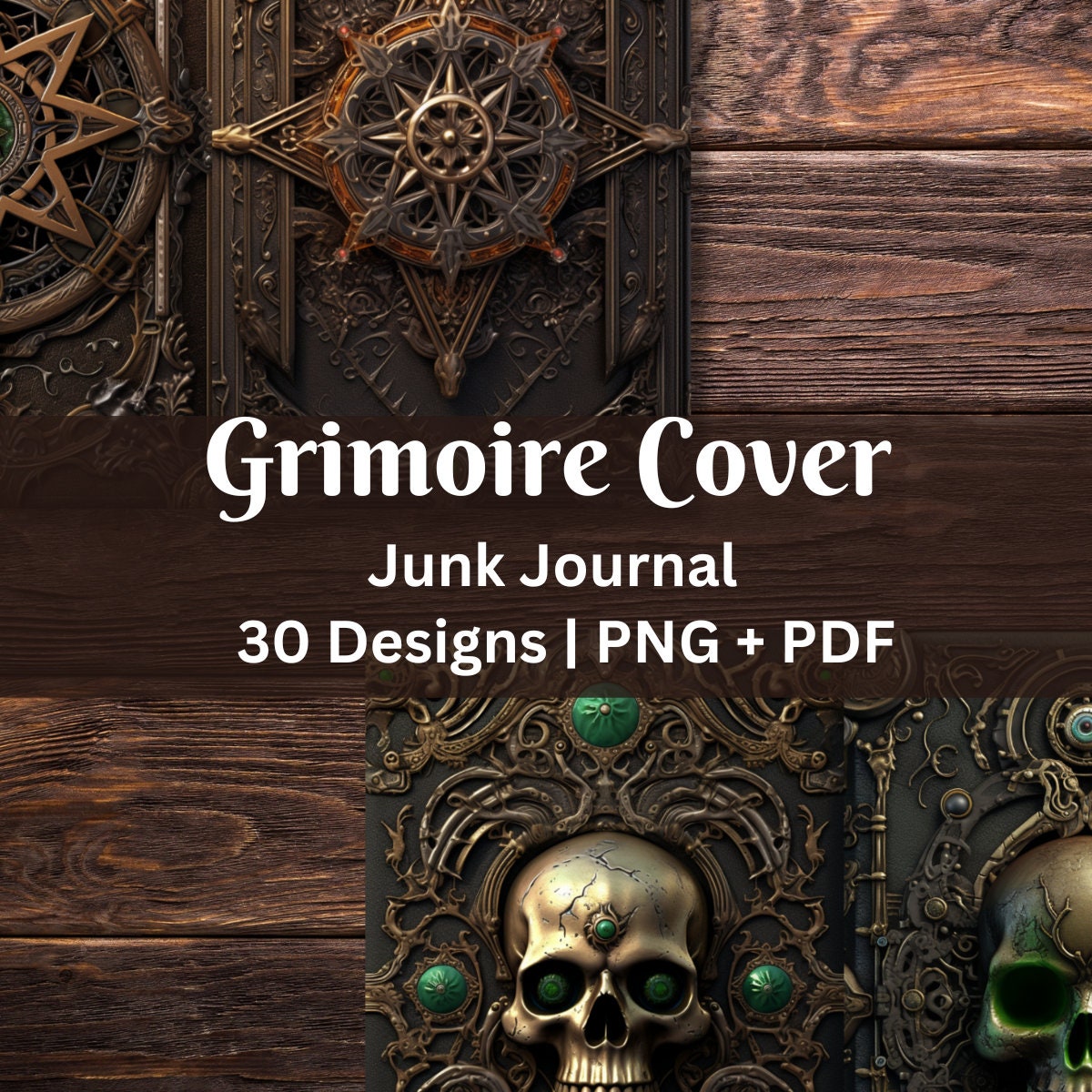 Grimoire Cover Junk Journal Kit | Printable Scrapbook | Book of Shadows ...