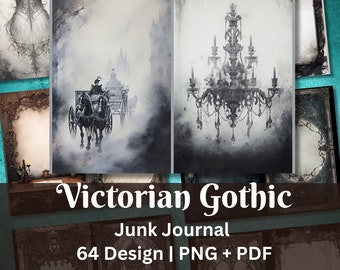 Gothic Victorian Background Junk Journal | Digital Background | Printable Scrapbook | Gothic Ephemera Pack | PNG PDF