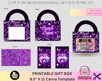 Lupus Awareness Handbag Gift Box, Designer Handbag Gift Box, Luxury Handbag Gift box, PNG File, Vending machine, Graduation, Mother's Day