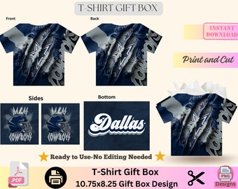 T-shirt Gift Box, Handbag Gift Box, Sports Gift Box, Jersey Gift Box, Canva template, PNG File, Shirt Box Template,  Football Gift