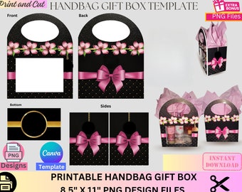 Handbag Gift Box, Designer Handbag Gift Box, Luxury Handbag Gift box, Canva template, PNG File, Vending machine, Graduation, Mother's Day