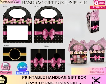 Handbag Gift Box, Designer Handbag Gift Box, Luxury Handbag Gift box, Canva template, PNG File, Vending machine, Graduation, Mother's Day