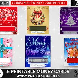 Paquete de portamonedas navideño, archivo PNG, tarjeta de dinero, plantilla de tarjeta de regalo de portamonedas, regalo en efectivo, ideas para regalos en efectivo, paquete imprimible