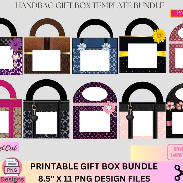 Ultimate Handbag Gift Box Bundle, Designer Handbag Gift Box, Luxury Handbag Gift box, PNG File, Vending machine, Graduation, Mother's Day
