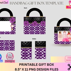 Handbag Gift Box, Designer Handbag Gift Box, Luxury Handbag Gift box, Canva template, PNG File, Vending machine, Graduation, Mother's Day