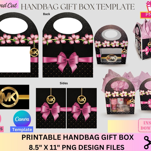 Handbag Gift Box, Designer Handbag Gift Box, Luxury Handbag Gift box, Canva template, PNG File, Vending machine, Graduation, Mother's Day