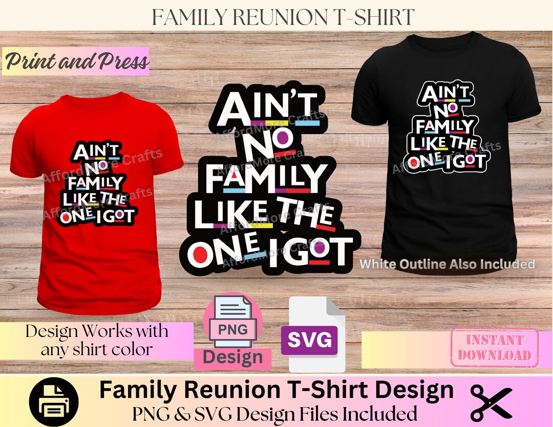 T-shirt "Ain't No Family Like The One I Got" - Plusieurs Tailles (S-3XL), 100% Coton, Fait Main US
