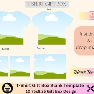 T-Shirt-Geschenkbox, Handtaschen-Geschenkbox, Sport-Geschenkbox, Jersey-Geschenkbox, Canva-Vorlage, PNG, Shirt-Box-Vorlage, Fußballgeschenk, Favor-Box