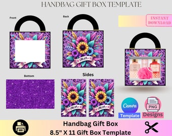Handbag Gift Box, Designer Handbag Gift Box, Luxury Handbag Gift box, Canva template, PNG File, Vending machine, Graduation, Mother's Day
