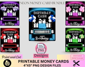 Birthday Money Holder Bundle, PNG File, Birthday Money Card , Money Holder Gift Card template, Cash Gift, Money Gift Ideas, Printable bundle