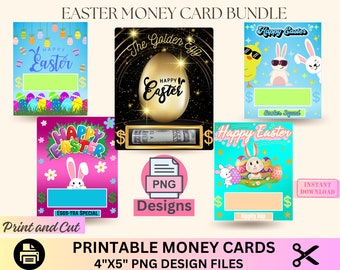 Easter Money Card PNG Bundle, Money Card Holder png, Money Card Design, Money Card Template, Instant Download Money Card, Cash Money Card
