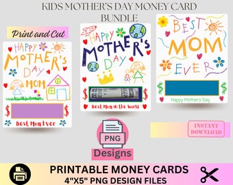 Mother's Day Money Card Holder template, PNG File, mother's day, Cash Gift Idea design, PNG Bundle, Printable money card, Gift Card, Money