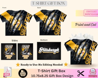 T-shirt Gift Box, Handbag Gift Box, Sports Gift Box, Jersey Gift Box, Canva template, PNG File, Shirt Box Template,  Football Gift