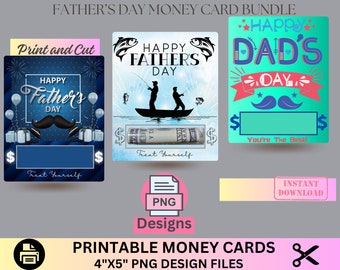 Father's Day Money Holder bundle, Dad gift, father's day Card, PNG, Template, Father's Card design, Gift Card file, Money Holder template