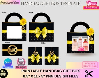 Handbag Gift Box, Designer Handbag Gift Box, Luxury Handbag Gift box, Canva template, PNG File, Vending machine, Graduation, Mother's Day