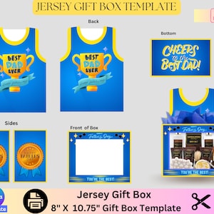 T-Shirt-Geschenkbox, Handtaschen-Geschenkbox, Sport-Geschenkbox, Jersey-Geschenkbox, Canva-Vorlage, PNG-Datei, Sportthema, Fußball, Vatertag