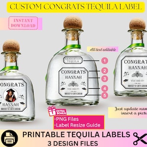 Etichetta personalizzata per il cliente, bottiglia di liquore personalizzata, etichetta per bottiglia, Hennessy, etichetta personalizzata per matrimonio, modello Canva, liquore per compleanno, bomboniere