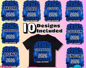Proud Family Graduation T-shirt Template Bundle, Graduation shirt, Family Shirts, Grad, Canva Template, PNG Bundle, The Proud Family