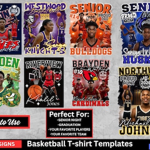Editable 8 basketball Mascot Shirt Canva Template, Custom Homecoming, School Design, 90s T-Shirt, PNG, DTF, Photo Sublimation, Senior night