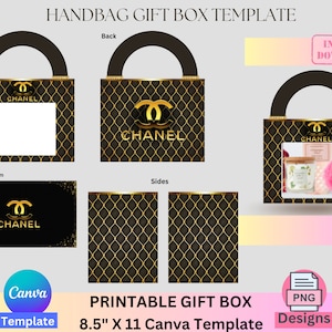 Handbag Gift Box, Designer Handbag Gift Box, Luxury Handbag Gift box, Canva template, PNG File, Vending machine, Graduation, Mother's Day