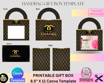 Handbag Gift Box, Designer Handbag Gift Box, Luxury Handbag Gift box, Canva template, PNG File, Vending machine, Graduation, Mother's Day