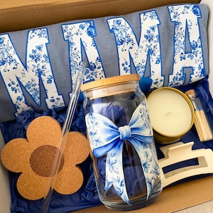 Caja de regalo para el Día de la Madre, caja de regalo estilo chinoiserie con camisa, juego de regalo para bebidas, regalo para mamá, paquete de cuidado para ella, canasta de regalo para el Día de la Madre para mamá
